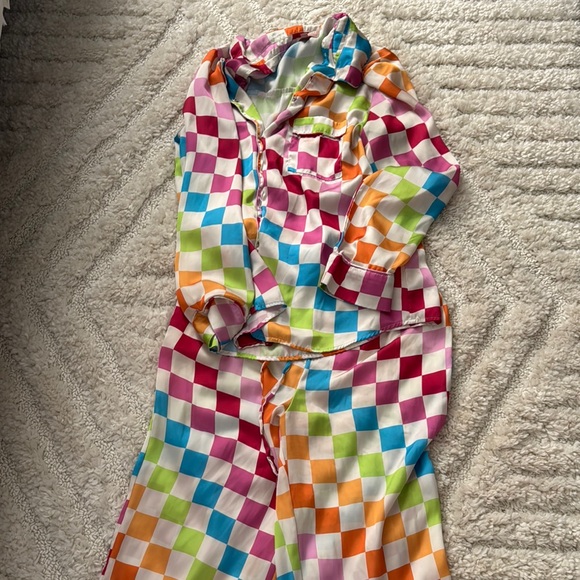 Colorful Checkered Pajama Set - Picture 2 of 6